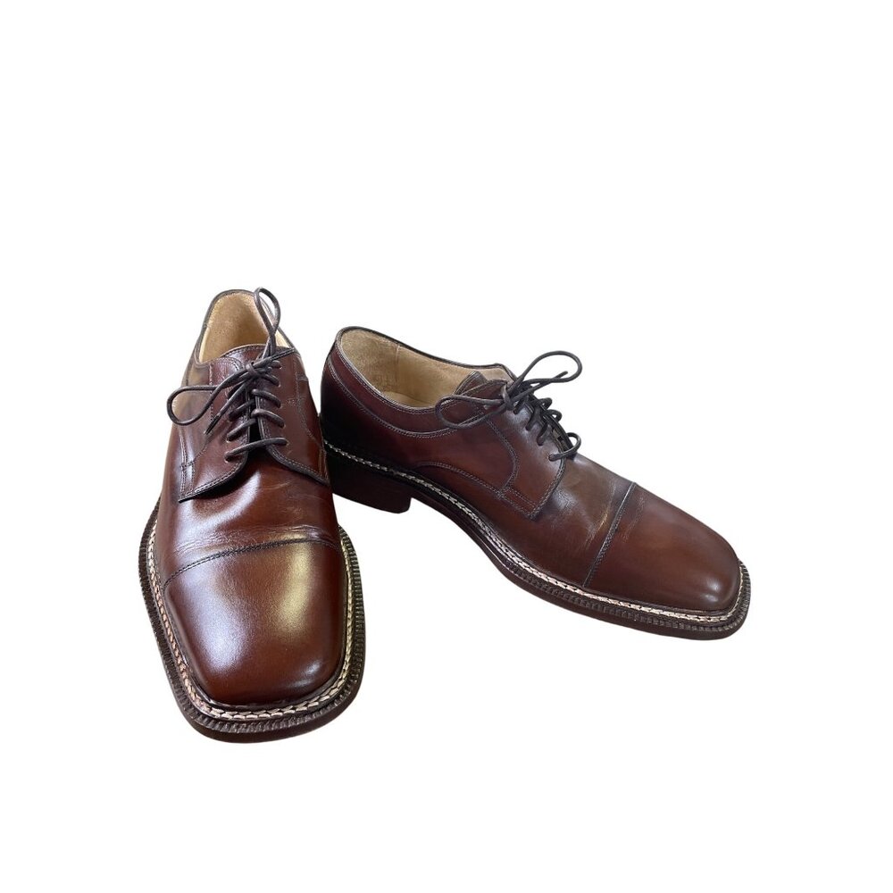 Vito Rufolo Mens Brown Leather Oxford Dress Shoes Size 11D SKU 8623